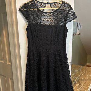 Jessica Simpson Size 8 Black Flare Lace Dress